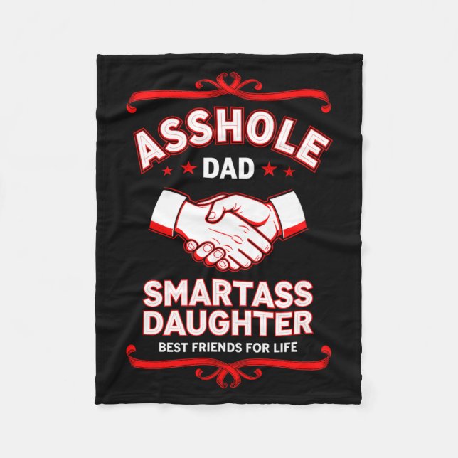 Roligt talesätt Pappa Smart Dotter Vänner  Fleecefilt (Framsidan)
