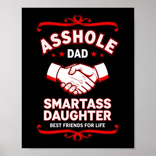 Roligt talesätt Pappa Smart Dotter Vänner  Poster (Framsidan)