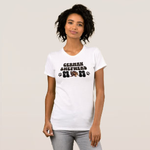 Roligt Tassavtryck Tyska Shepherd Mamma T Shirt