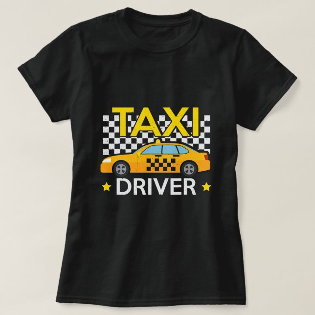 roligt taxi-chaufförer taxi kör roligt taxi driv t shirt (Design framsida)