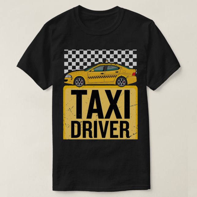 roligt taxi-chaufförer taxi kör roligt taxi driv t shirt (Design framsida)