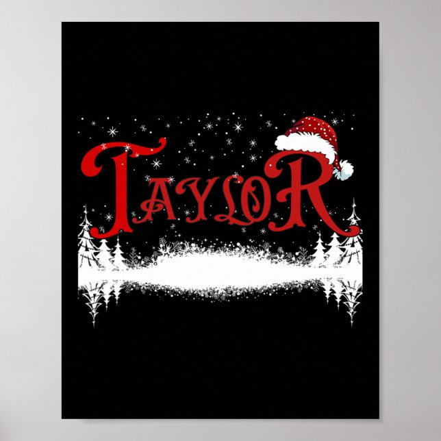 Roligt Taylor Santa First Namn jul Taylor 1 Poster (Framsidan)
