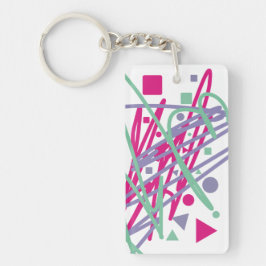 Roligt Teal Rosa Lila Dots Triangles Squares Linje