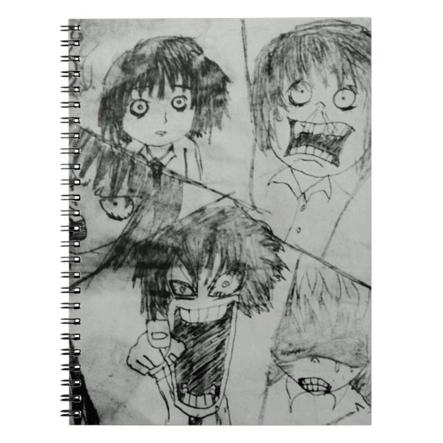 roligt tecknad ansikte ansiktsuttryck anteckningsbok (Framsidan)