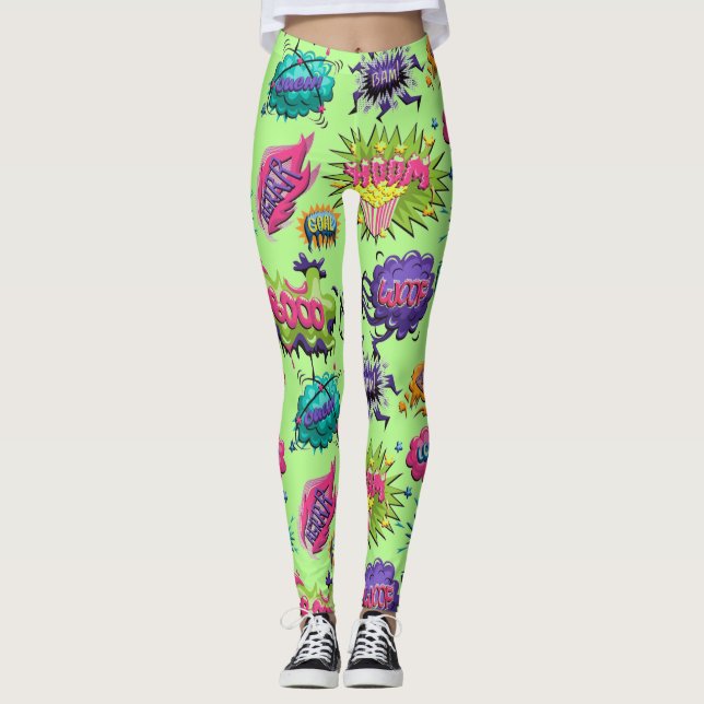 Roligt Tecknad Bubbles Leggings (Framsida)