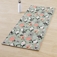 Roligt Tecknad Cats Yoga Mat