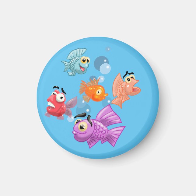 Roligt Tecknad Fish Magnet (Framsidan)