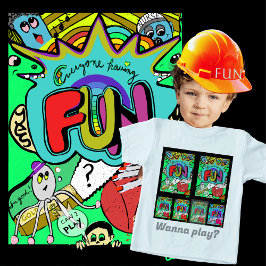 Roligt Tecknad Illustration of Tillsammans T Shirt