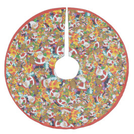 Roligt Tecknad Jultomten GIft Bag Julgransmatta Borstad Polyester