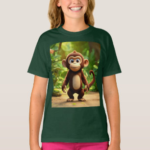 Roligt Tecknad Monkey Baby Bra Kids Jersey T-Shirt