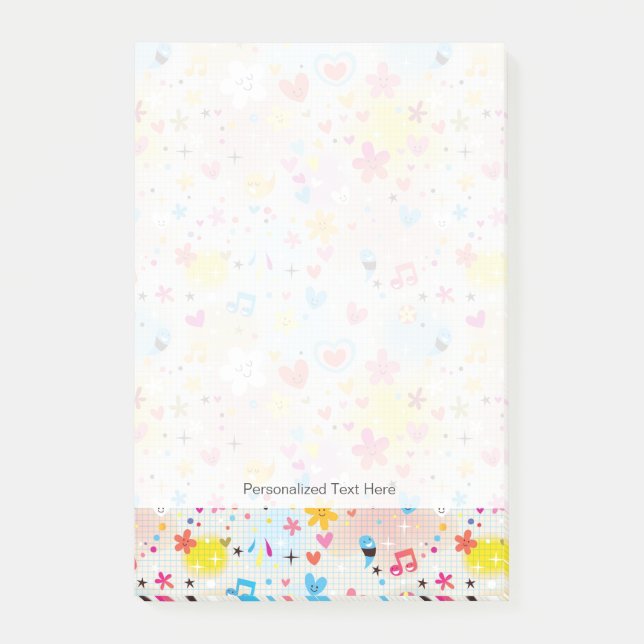 roligt tecknad mönster post-it block (Framsida)