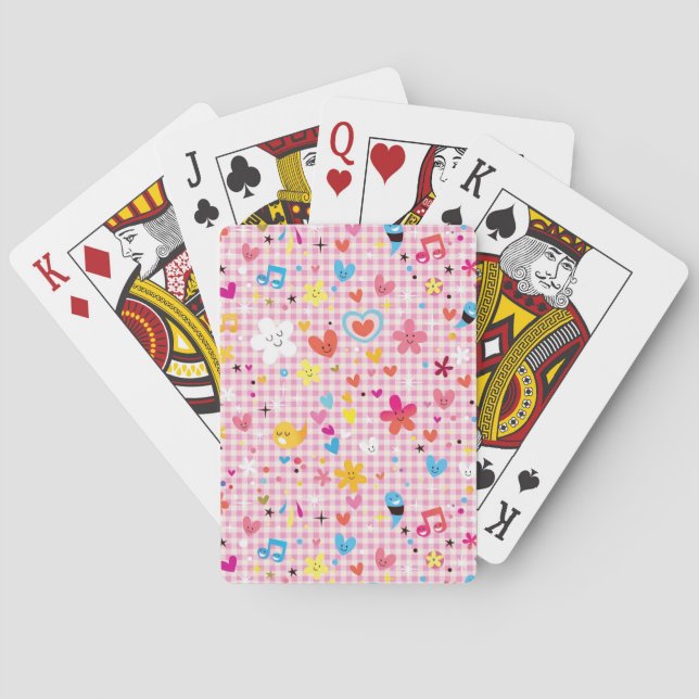 roligt tecknad mönster rosa casinokort (Baksidan)
