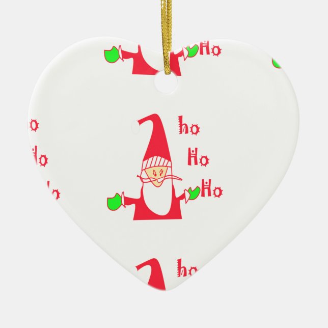 Roligt Tecknad Mouse Santa Collection. Julgransprydnad Keramik (Framsidan)