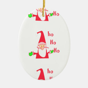 Roligt Tecknad Mouse Santa Collection. Julgransprydnad Keramik