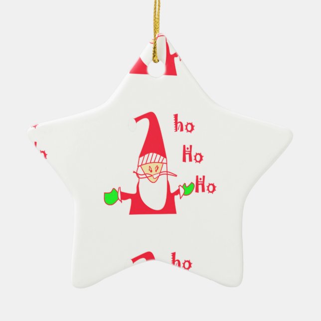 Roligt Tecknad Mouse Santa Collection. Julgransprydnad Keramik (Framsidan)