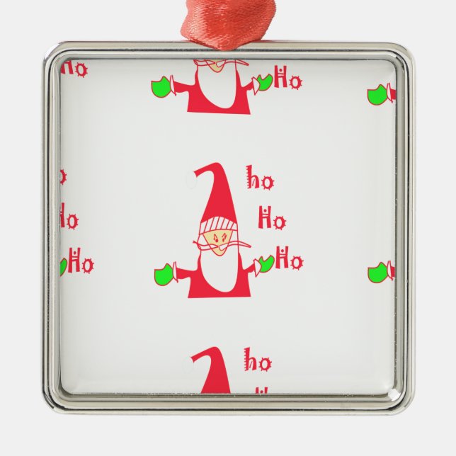 Roligt Tecknad Mouse Santa Collection. Julgransprydnad Metall (Framsidan)