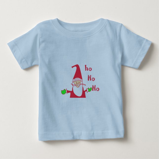Roligt Tecknad Mouse Santa Ho Ho Ho T-Shirt (Framsida)