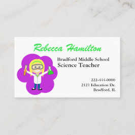 Roligt Tecknad Science Teacher's Affärskort Visitkort