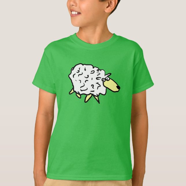 Roligt Tecknad Sheep T Shirt (Framsida)