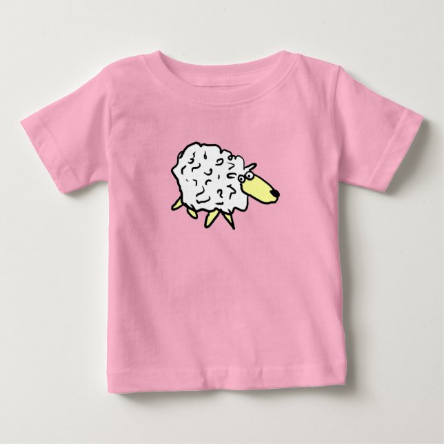 Roligt Tecknad Sheep T Shirt (Framsida)