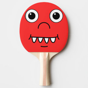 Roligt tecknadansikte pingisracket