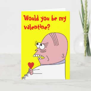 Roligt tecknadmanvalentin kort för hälsning för