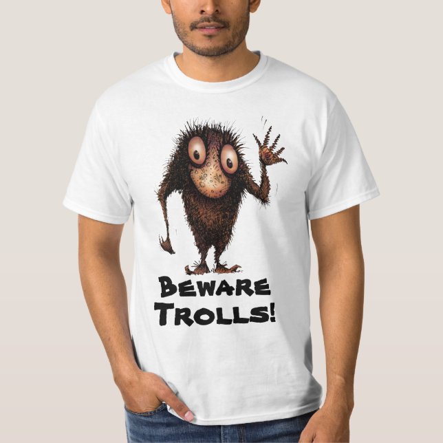 Roligt tecknadtroll t-shirt (Framsida)