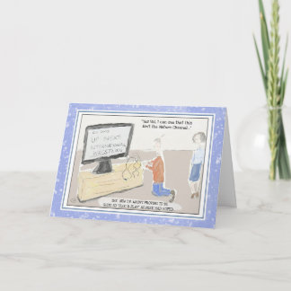 Roligt teknologifödelsedagkort: "Plugga & leka ", Kort