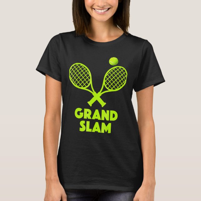 Roligt Tennis Tennis Boll Tennis Top Grand Slam T Shirt (Framsida)