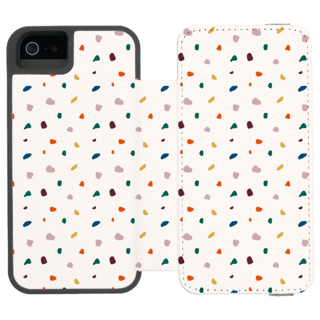 Roligt Terrazzo Boho Print Incipio iPhone Wallet Skal (Folio Öppen)