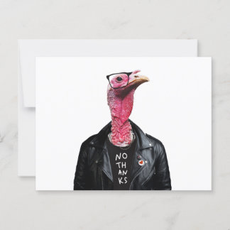 Roligt Thanksgiving-hälsning med cool Mr Turkey Vykort