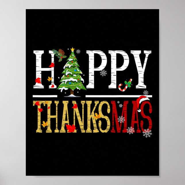 Roligt Thanksgiving jul Lycklig Thanksmas Poster (Framsidan)