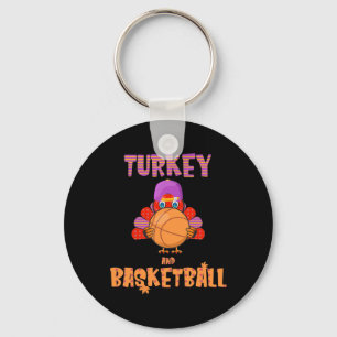 Roligt Thanksgiving Turkiet spelar basketboll Mana Nyckelring
