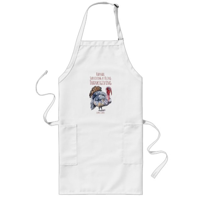 Roligt Thanksgiving Turkietdagen Apron Långt Förkläde (Framsidan)