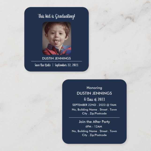 Roligt "The Kid"-foto, Studentfest Biljett (Fram/baksida)