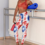 Roligt Tie Dye Mönster rött vitt blått Leggings<br><div class="desc">Den här designen kan vara personlig genom att välja anpassningsalternativet för att lägga till text eller göra andra ändringar. Om den här produkten har möjlighet att överföra designen till en annan artikel ska du vid behov justera designen så att den passar. Kontakta mig på colorflowcreations@gmail.com om du vill ha den...</div>