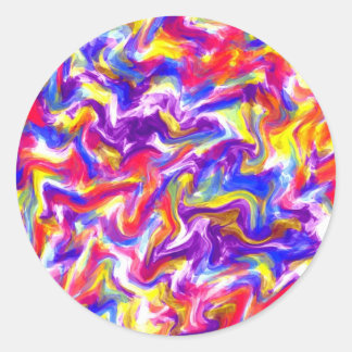 Roligt Tie Dye Runt Klistermärke