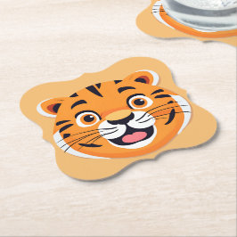 Roligt tiger Ansikte safari Vild djungel Födelseda Underlägg Papper