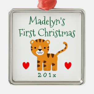Roligt Tiger Baby 1st First jul Gift Julgransprydnad Metall