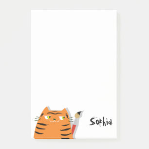 Roligt Tigerr kattnamn Post-it Block