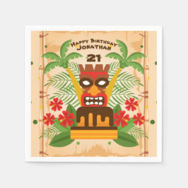 Roligt Tiki Pub Födelsedagsfest Cake & Handflatan Pappersservett