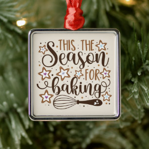 Roligt "Tis the Season of Baking Design Julgransprydnad Metall