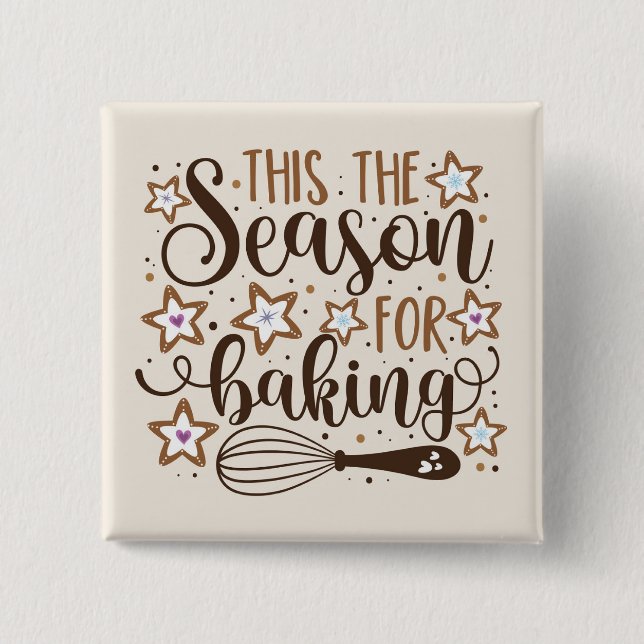 Roligt "Tis the Season of Baking Design Knapp (Framsida)