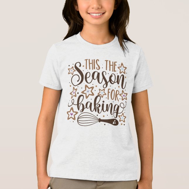 Roligt "Tis the Season of Baking Design T Shirt (Framsida)