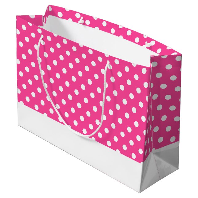 Roligt-töjda punkter på Candy Rosa White Base Rand (Baksidan Vinklad)