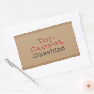 Roligt Top Secret Gift Stickers Rektangulärt Klistermärke