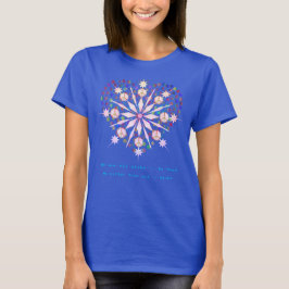 Roligt Top Snöflingor Peace Kärlek T-Shirt