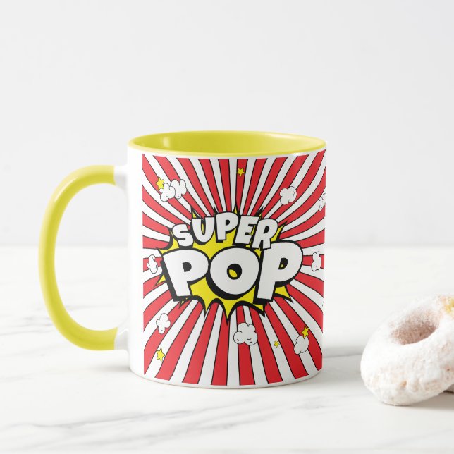 Roligt TOPPEN POP! Pun | Popcorn och Stars | Mugg (Med munk)