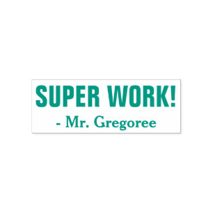 Roligt "TOPPEN WORK!" + Anpassningsbar Educator Na Självfärgande Stämpel
