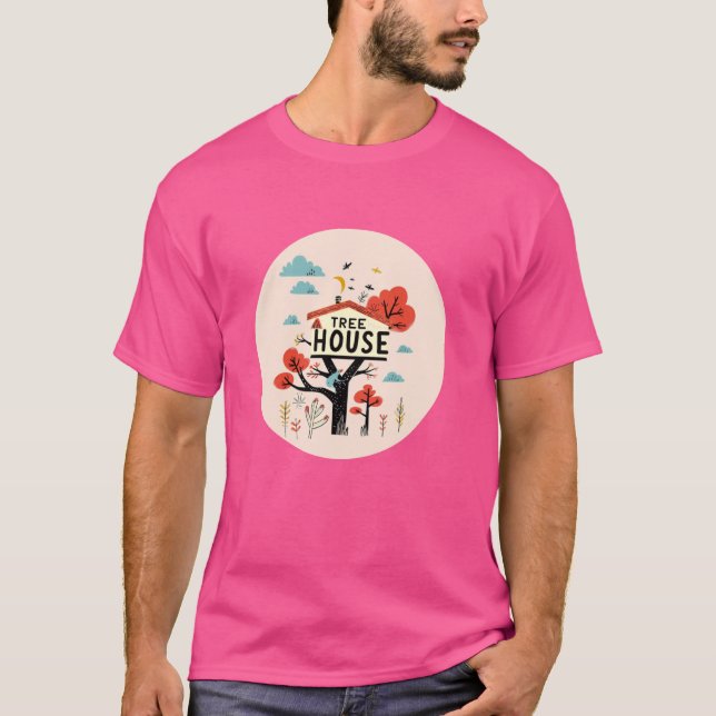 Roligt Trähus T Shirt (Framsida)